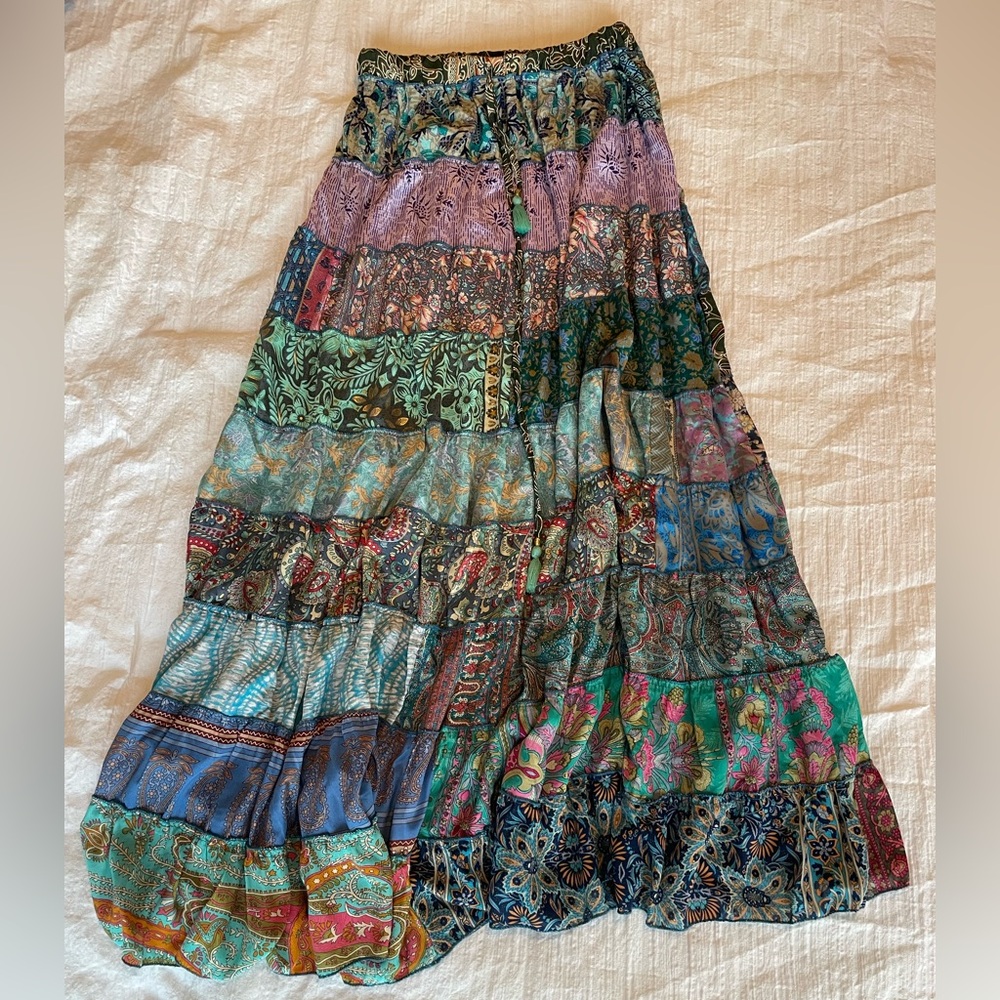 Bohemian Patchwork Maxi Skirt